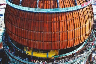 第二臺“華龍一號”福清核電6號機組穹頂吊裝