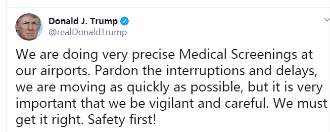 特朗普回應(yīng)美國(guó)進(jìn)入緊急狀態(tài)后各地機(jī)場(chǎng)陷入混亂